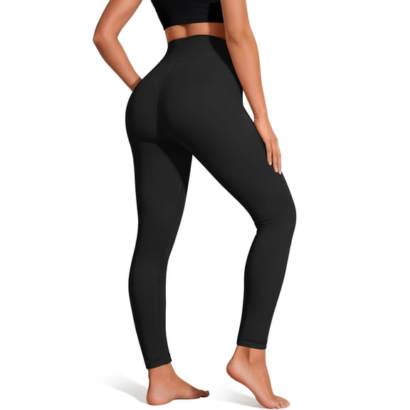 Rosvigor Womens Yoga Leggings Pants No Front Seam High Waisted Workout Leggings Tummy Control Yoga Pants for Gym Running