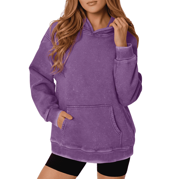 Rosvigor Oversized Hoodies for Women Vintage Acid Wash Hoodies Women Heavyweight Pullover Streetwear Sweatshirts with hooded
