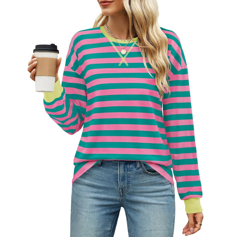 Striped tunic sweatshirt sale