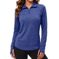thumbnail image 1 of Rosvigor Sweatshirts for Women Quarter Zip Pullover Casual Long Sleeve Shirts Loose Fall Pullover Sweatshirts with Thumb Holes, 1 of 9