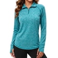 thumbnail image 1 of Rosvigor Sweatshirts for Women Quarter Zip Pullover Casual Long Sleeve Shirts Loose Fall Pullover Sweatshirts with Thumb Holes, 1 of 9
