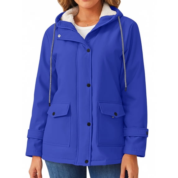 Rosvigor Womens Sherpa Coats Winter Fleece Jackets Women Windproof Warm Parkas Coats with Hood