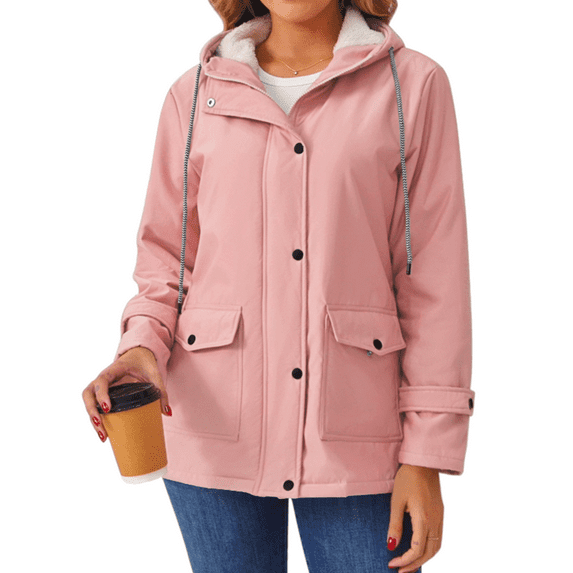 Rosvigor Womens Sherpa Coats Winter Fleece Jackets Women Windproof Warm Parkas Coats with Hood