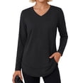 thumbnail image 1 of Rosvigor Womens Workout Tops Long Sleeve V Neck Tee Shirts Athletic Shirts Comfy Activewear Tops for Gym Running Yoga, 1 of 8