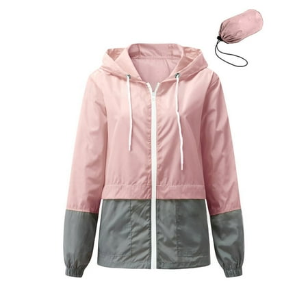 Rosvigor Womens Waterproof Raincoat Lightweight Color Block Jackets Windproof Hooded Jacket with Pockets price history and forecast - Rosvigor Waterproof Rain Jacket