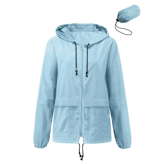 Rosvigor Womens Waterproof Raincoat Lightweight Rain Jackets Windproof Hooded Jacket with Pockets