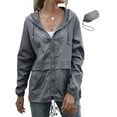 thumbnail image 1 of Rosvigor Womens Waterproof Raincoat Lightweight Rain Jackets Windproof Hooded Jacket with Pockets, 1 of 5