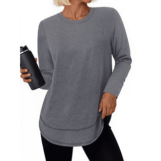 Rosvigor Womens Workout Tops Long Sleeve Tee Shirts Comfy Athletic Shirts Loose Womens Activewear Tops for Gym Running Yoga