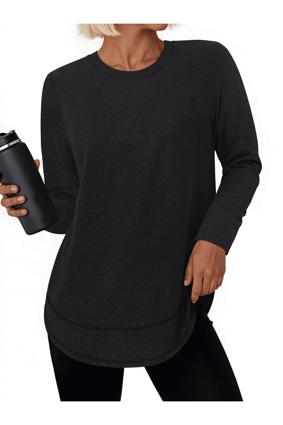 Womens Workout Tops Long Sleeve Tee Shirts Comfy Athletic Shirts Loose Womens Activewear Tops for Gym Running Yoga