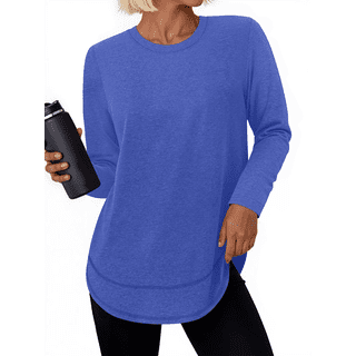 Rosvigor Womens Workout Tops Long Sleeve Tee Shirts Comfy Athletic Shirts Loose Womens Activewear Tops for Gym Running Yoga