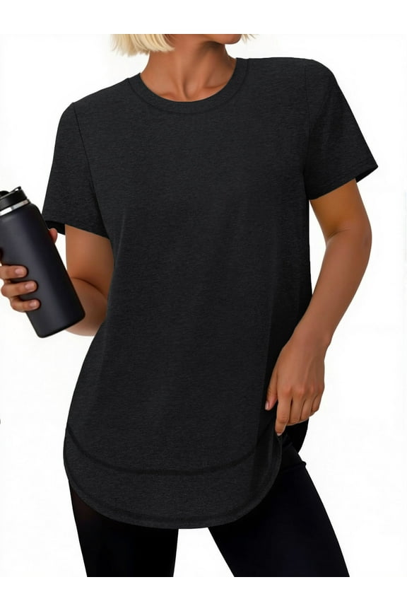 Womens Workout Tops Short Sleeve Tee Shirts Comfy Athletic Shirts Loose Womens Activewear Tops for Gym Running Yoga