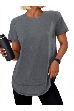 Womens Workout Tops Short Sleeve Tee Shirts Comfy Athletic Shirts Loose Womens Activewear Tops for Gym Running Yoga