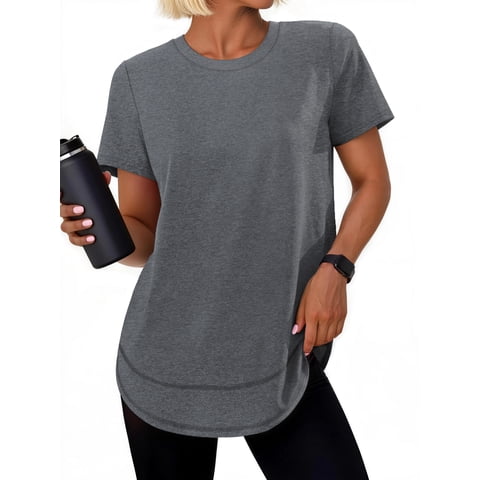 Womens Workout Tops Short Sleeve Tee Shirts Comfy Athletic Shirts Loose Womens Activewear Tops for Gym Running Yoga