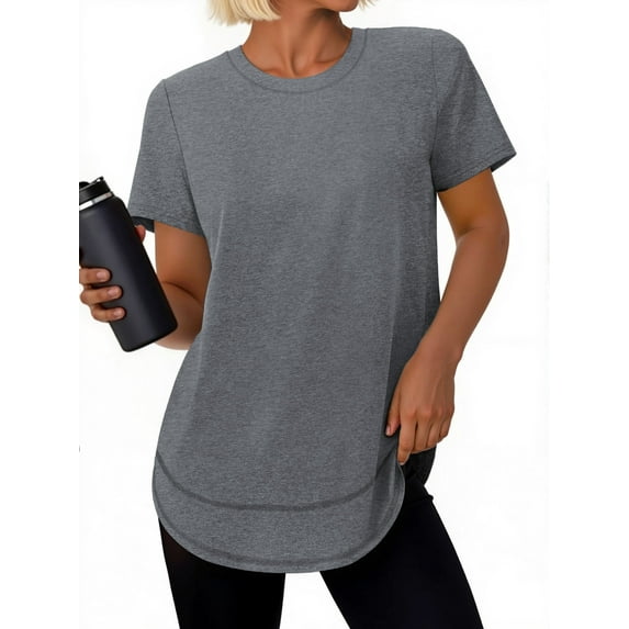 Rosvigor Womens Workout Tops Short Sleeve Tee Shirts Comfy Athletic Shirts Loose Womens Activewear Tops for Gym Running Yoga