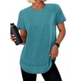 thumbnail image 1 of Rosvigor Womens Workout Tops Short Sleeve Tee Shirts Comfy Athletic Shirts Loose Womens Activewear Tops for Gym Running Yoga, 1 of 8