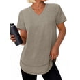 thumbnail image 1 of Rosvigor Womens Workout Tops V Neck Short Sleeve Tee Shirts Comfy Athletic Shirts Loose Activewear Tops for Gym Running Yoga, 1 of 7
