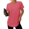 thumbnail image 1 of Rosvigor Womens Workout Tops V Neck Short Sleeve Tee Shirts Comfy Athletic Shirts Loose Activewear Tops for Gym Running Yoga, 1 of 7
