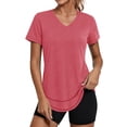 thumbnail image 1 of Rosvigor Womens Workout Tops V Neck Athletic T Shirts Comfy Exercise Shirts Loose Women Activewear for Gym Running Yoga, 1 of 7