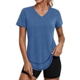thumbnail image 1 of Rosvigor Womens Workout Tops V Neck Athletic T Shirts Comfy Exercise Shirts Loose Women Activewear for Gym Running Yoga, 1 of 7