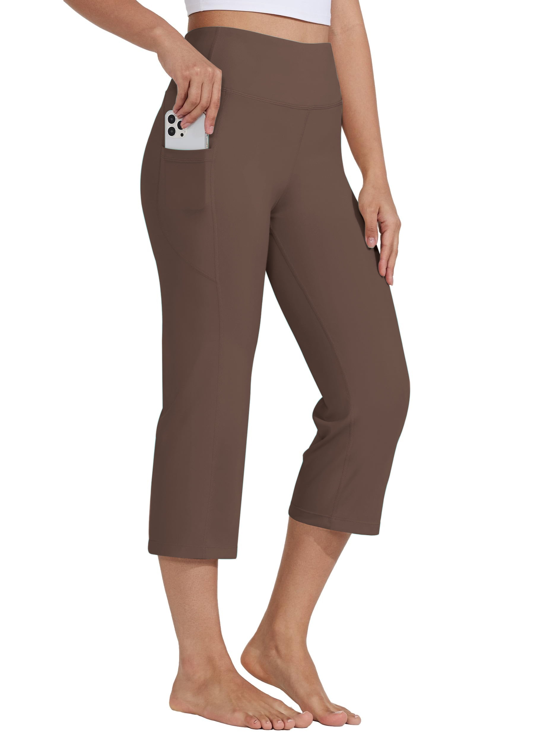 Capris Pants for Women High Waist Yoga Pants Women Athleisure Straight Legs with Pockets