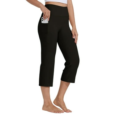 Rosvigor Capris Pants for Women High Waist Yoga Pants Women Athleisure Wide Legs with Pockets