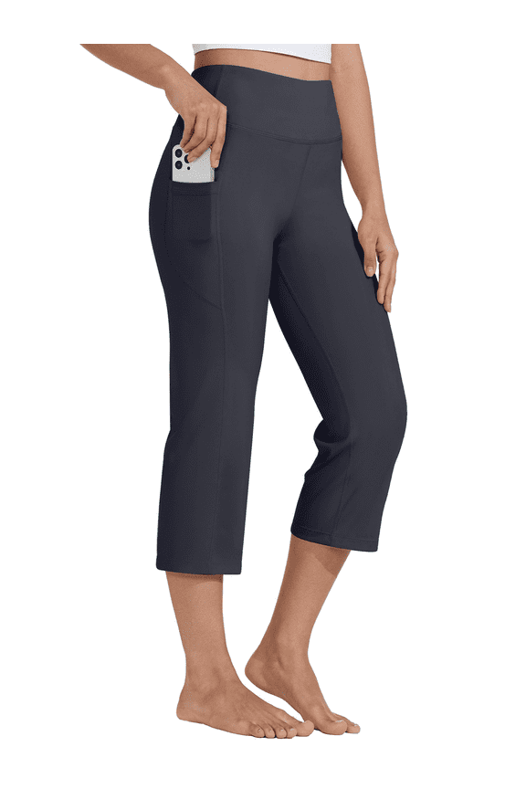 Capris Pants for Women High Waist Yoga Pants Women Athleisure Straight Legs with Pockets