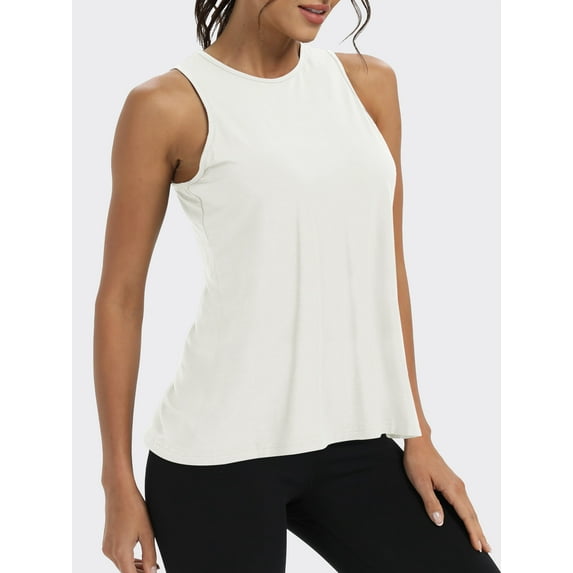 Rosvigor Workout Tops for Women Open Back Loose Fit Tank Tops Women Athletic Yoga Shirts Gym Tops