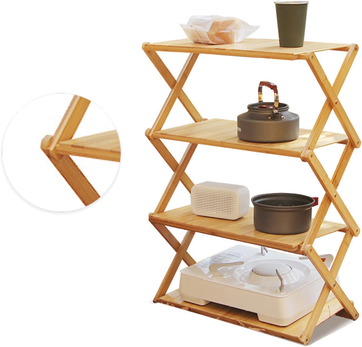 Outdoor Movable Rack Rosvola Foldable Wood Rack, Strong Bearing Capacity Wide Applications ...