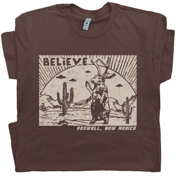 Roswell Jackalope T Shirt Cool UFO Graphic Shirts for Men Women Santa Fe New Mexico Jack Rabbit Vintage Retro Area 51 Cryptozoology