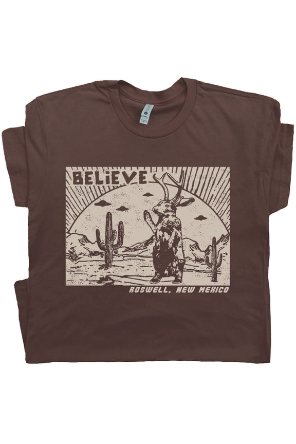Roswell Jackalope T Shirt Cool UFO Graphic Shirts for Men Women Santa Fe New Mexico Jack Rabbit Vintage Retro Area 51 Cryptozoology