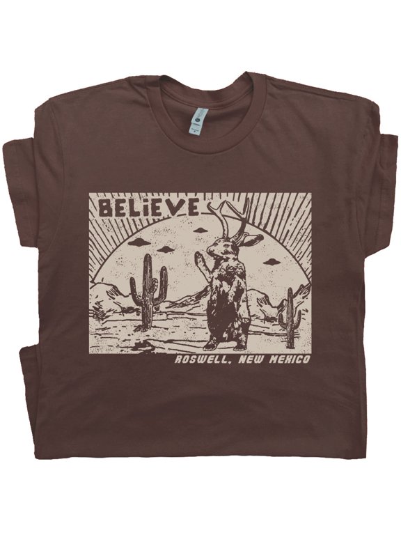 Roswell Jackalope T Shirt Cool UFO Graphic Shirts for Men Women Santa Fe New Mexico Jack Rabbit Vintage Retro Area 51 Cryptozoology