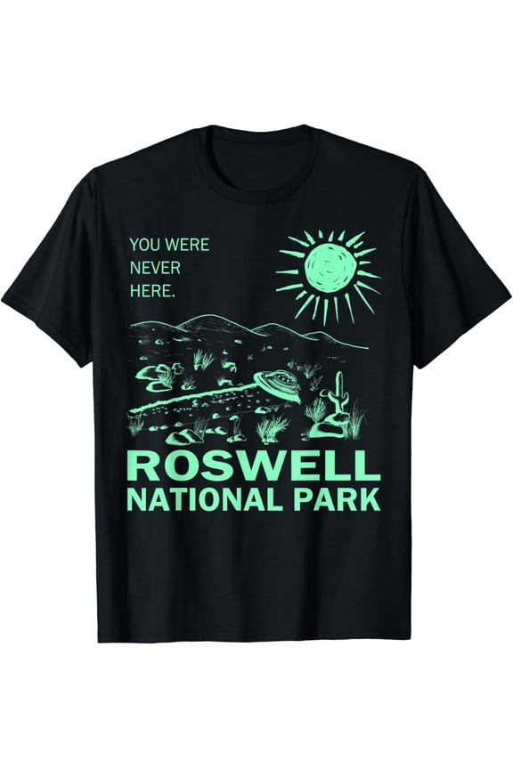 Roswell National Park Gray Alien UFO Crash Flying Saucer T-shirt