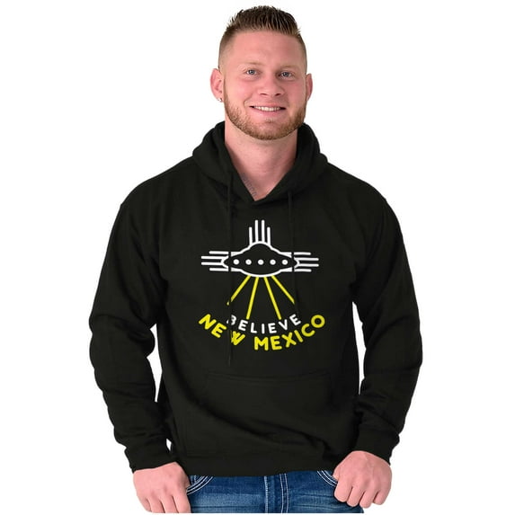 Roswell New Mexico Believe UFO Aliens Unisex Plus Fleece Graphic Hoodie Brisco Brands 2X