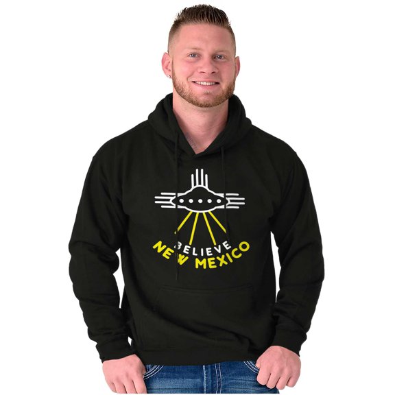 Roswell New Mexico Believe UFO Aliens Unisex Plus Fleece Graphic Hoodie Brisco Brands 2X