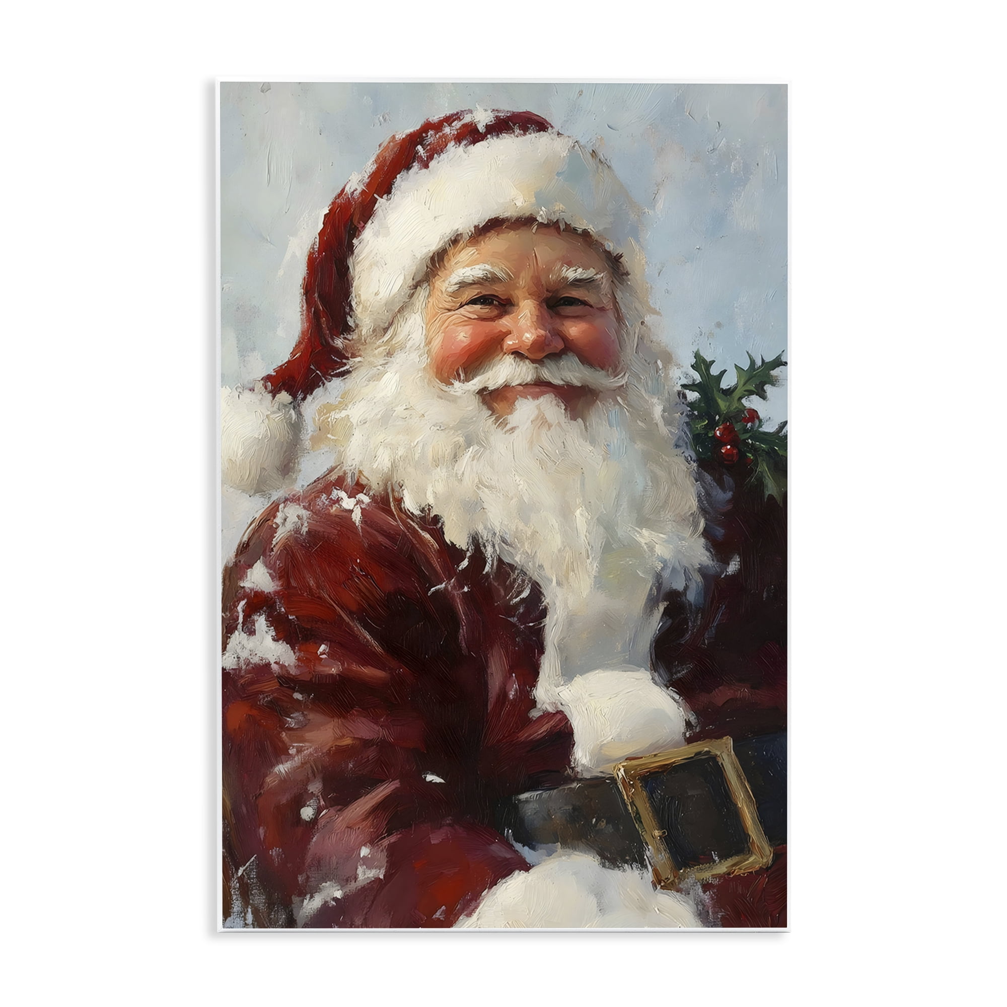 Rosy Cheeked Santa Smile Wall Plaque Art, design by Petal Prints Design