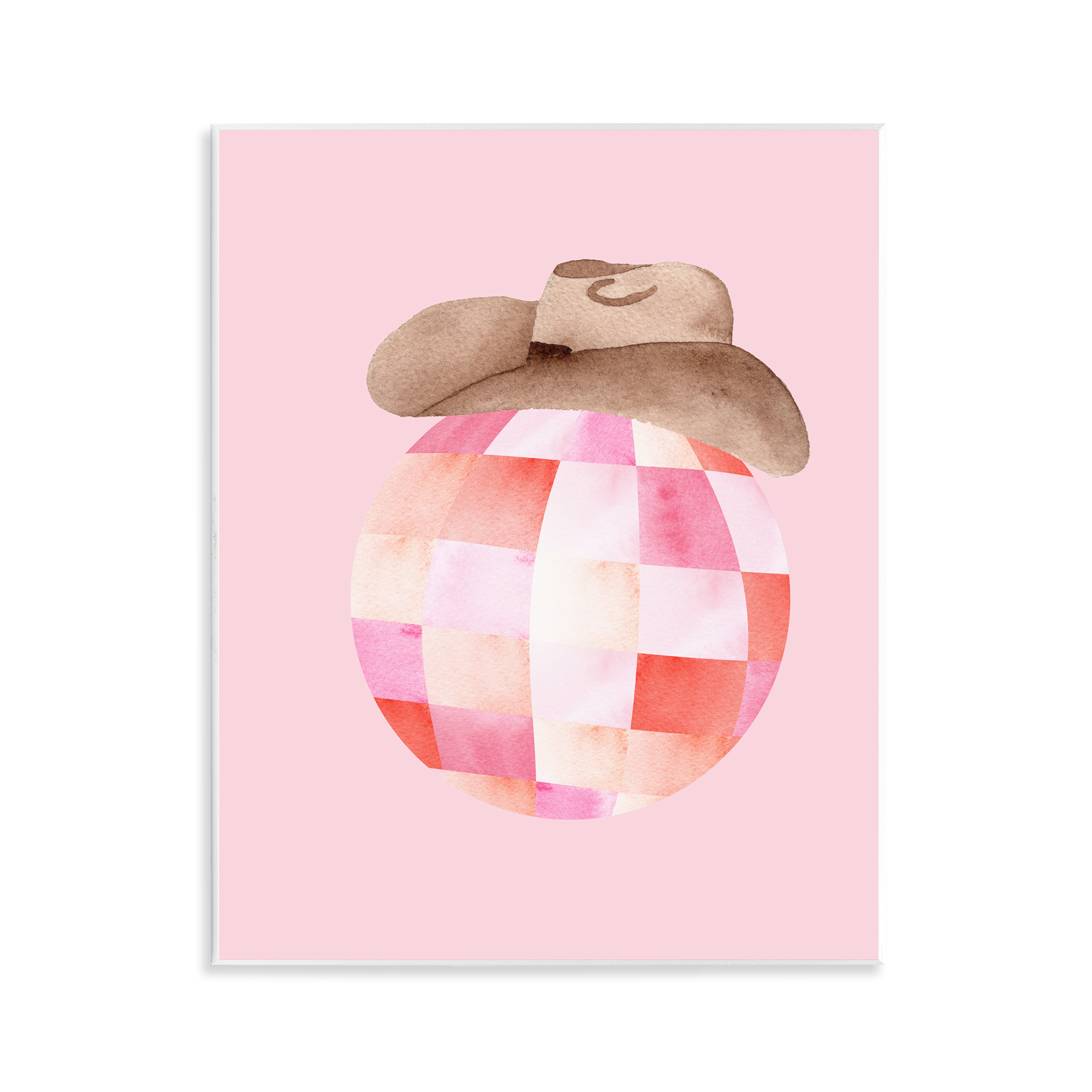 Rosy Disco Cowgirl Hat Wall Plaque Art, design by Nina Jacobs