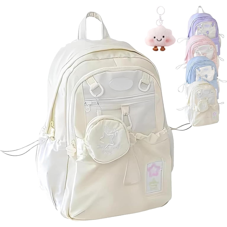 Backpack, Cream Star Drawstring Backpack, 16 display picture 3