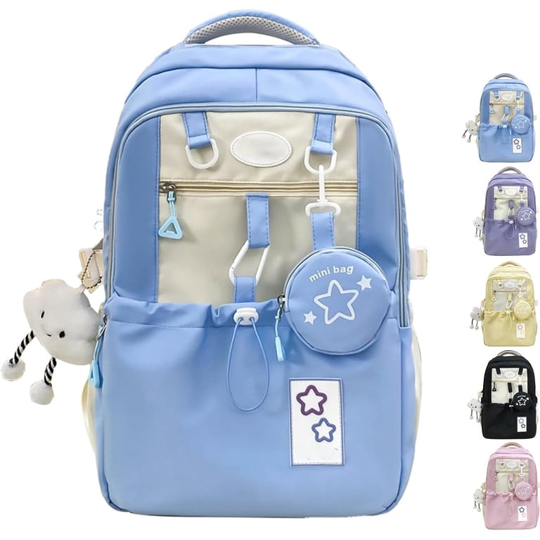 Rosy Posy Backpack, Cream Star Drawstring Backpack, Double