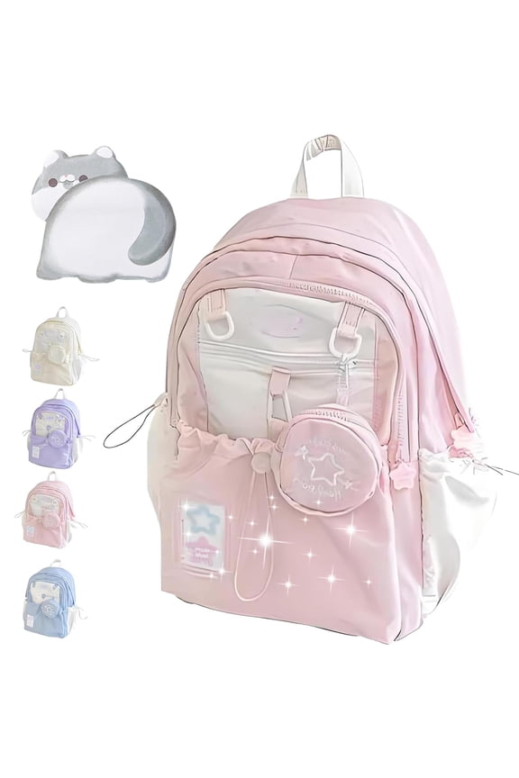 Rosy Posy Backpack, Waterproof Large Capacity Rosyposy Star Drawstring Backpack with Pendant for School Travel