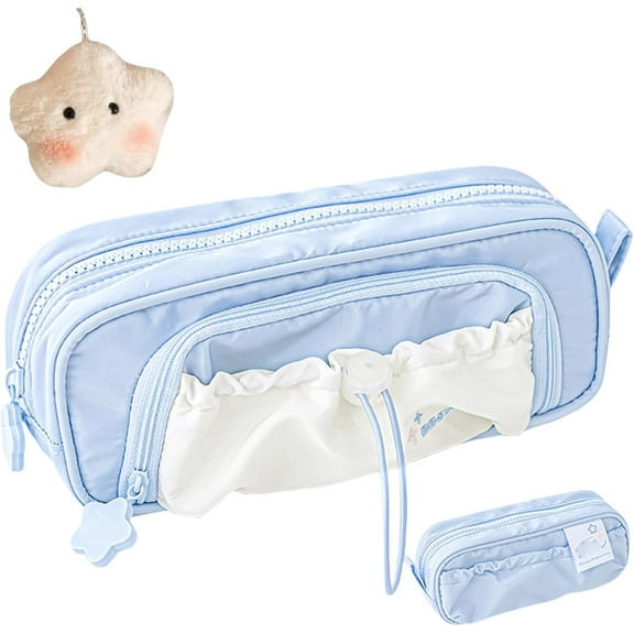 Rosy Posy Pencil Case, Rosyposy Pencil Case, Cute Kawaii Pencil Pouch,Star Series Large Capacity Drawstring Pencil Cases (blue)