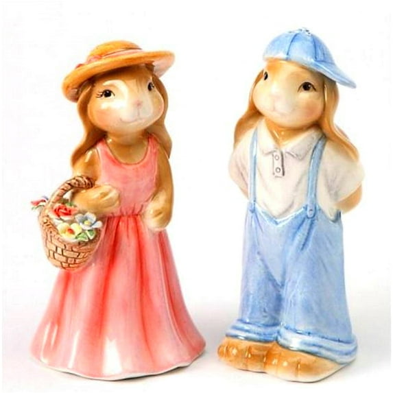 Rosy Rabbits - Bunny Salt & Pepper Shaker By Lee Fitzgerrell