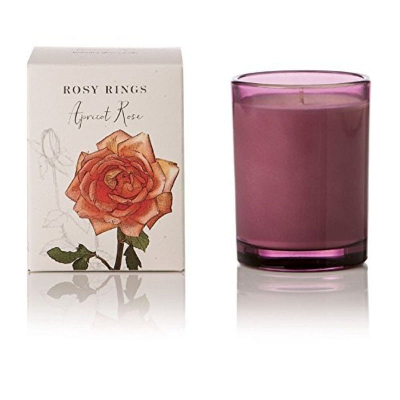 Rosy Rings Apricot Rose Botanica Glass Candle (Mauve)