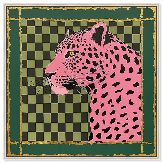 Rosy Roar Canvas Modern Trendy Art by Art Remedy, Silver Frame, 24" x 24"