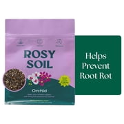 Rosy Soil Orchid Potting Mix, Coarse Fast Draining Orchid Soil with Biochar, Peat Free Mix for Healthy Roots, Indoor Orchids, 4 qt