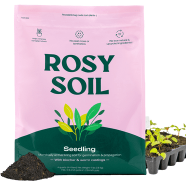 Rosy Soil Premium Seed Starter Mix, Organic Seed Starting Soil Mix 4qt