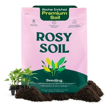 Rosy Soil Premium Seed Starter Mix, Organic Seed Starting Soil Mix 4qt