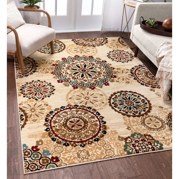 Well Woven Apollo Flatwoven Suzani Vintage Floral Beige Multi 9'10" x 13' Area Rug