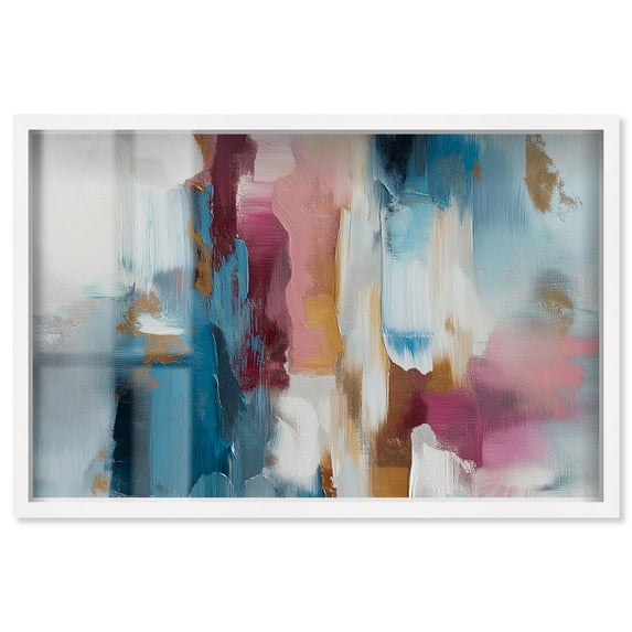 Rosy and Ocean Hues II Shadowbox Print Colorful Wall Decor by Art Remedy, White Frame, 15 x 10
