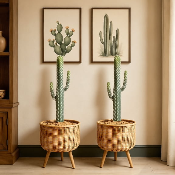 RosyHaven 2pack 2.5ft Realistic Artificial Cactus Plants, 30.7" Cute Faux Cactus Plants Indoor for Home Office Store Porch Patio Table Decor
