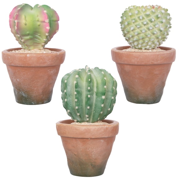 RosyHaven 3Pack Faux Succulents in Pots with Warm White & Multicolor Changing Light,Artificial Succulents Plants,Light Faux Cactus Plants for Desk Bathroom Kitchen Bedroom Shelf Decor
